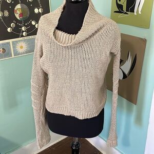 Helmut Lang silk blend lightweight cowl neck sweater small